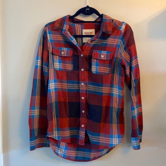 Mossimo Supply Co. Tops - Mossimo red and blue plaid flannel shirt